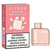 Фото  Картридж Elf Bar Lowit 2500 20 мг, 6 мл (Juicy Peach) 