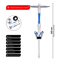 Фото 2 Кальян UNION Fibonacci акрил голубой II (без колбы) 
