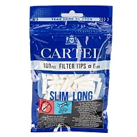 Фото  Фильтры для самокруток CARTEL SLIM LONG 6/22мм (100шт) 