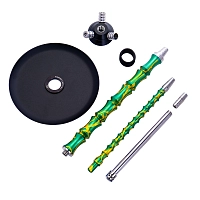 Фото 4 Кальян MAMAY CUSTOMS Asian BIG бирюзово-золотой сплеш (без колбы) 