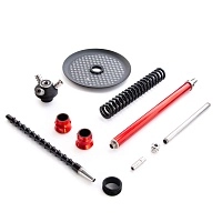 Фото 3 Кальян MAMAY CUSTOMS Coilovers красный лак-чёрный (грав. QUACK) (без колбы) 