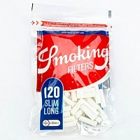 Фото  Фильтры для самокруток SMOKING SLIM LONG 6/22мм (120шт) 