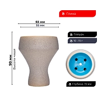 Фото 2 Чашка Форма Турка Бетон серый / голубой 