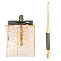 Фото 1 Кальян Hoob Atom Британский гоночный зелёный x Золото | Hoob Cube Gold 