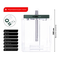 Фото 2 Кальян Hoob Atom Британский гоночный зелёный x Золото | Hoob Cube 