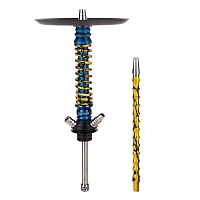 Фото 1 Кальян MAMAY CUSTOMS Coilover MINI SPECIAL ANOD синий сплеш/золотой сплеш (без колбы) 