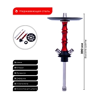 Фото 2 Кальян MAMAY CUSTOMS Asian MICRO красный сплеш (без колбы) 