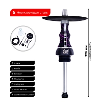 Фото 1 Кальян Alpha Hookah Beat Splash Grumpy (прозрачная колба) 