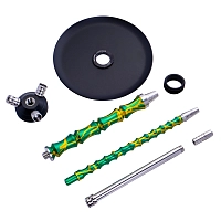 Фото 4 Кальян MAMAY CUSTOMS Asian MINI бирюзово-золотой сплеш (без колбы) 