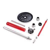 Фото 2 Кальян MAMAY CUSTOMS Coilovers хром-красный (грав.pac-man) (без колбы) 