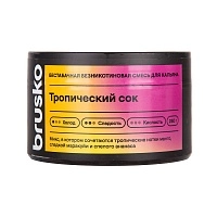 Фото  Бестабачная безникотиновая смесь для кальяна BRUSKO, 250 г, Тропический сок 