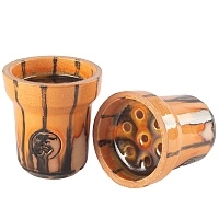 Фото  Чашка ST Classic глазурь оранжевая с чёрным 