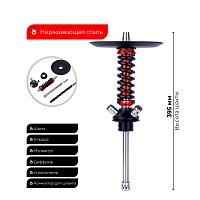 Фото 2 Кальян MAMAY CUSTOMS Coilover Micro чёрно-красный сплеш (без колбы) 