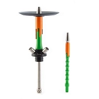 Фото  Кальян MAMAY CUSTOMS Flow зелёно-оранжевый (без колбы) 