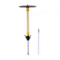 Фото  Кальян MAMAY CUSTOMS Coilovers жёлто-белый (грав. иллюзия) (без колбы) 