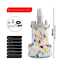 Фото 2 Кальян Pizduk Hookah (grey-bag) цветная колба 