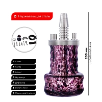 Фото 2 Кальян Pizduk PRO Red-bag (марганец колба) 