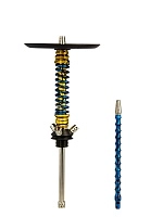 Фото  Кальян MAMAY CUSTOMS Coilovers MINI синий сплеш-чёрный (без колбы) грав. Калиграфи 