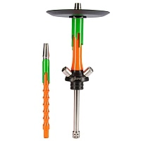 Фото  Кальян MAMAY CUSTOMS Flow оранжевый ф.-салатовый (без колбы) 