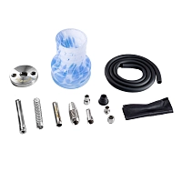 Фото 4 Кальян Pizduk Hookah (orange-bag) бело-голубая колба 