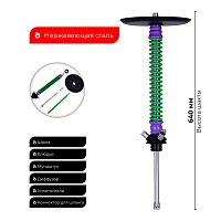 Фото 2 Кальян MAMAY CUSTOMS Coilovers сиренево-салатовый (без колбы) 