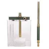 Фото 1 Кальян Hoob Atom Британский гоночный зелёный x Золото | Hoob Cube 