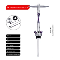 Фото 2 Кальян UNION Fibonacci оксид фиолетовый (без колбы) 