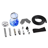 Фото 4 Кальян Pizduk PRO Black-bag (бело-синяя колба) 