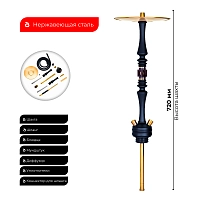 Фото 2 Кальян Hoob Mars Чёрный x Золото 