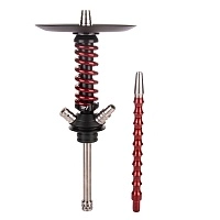 Фото 1 Кальян MAMAY CUSTOMS Coilover Micro Anod чёрный/красный лак (без колбы) 