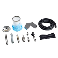 Фото 4 Кальян Pizduk PRO Black-bag (бело-голубая колба) 