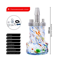 Фото 2 Кальян Pizduk LITE Black-bag (цветная колба) 