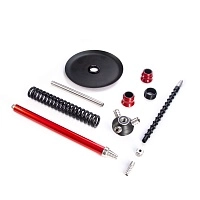 Фото 2 Кальян MAMAY CUSTOMS Coilovers красный лак-чёрный (без колбы) 