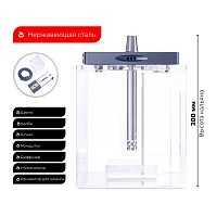 Фото 2 Кальян Hoob Atom Космический серый x Нержавеющая сталь | Hoob Cube 