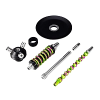 Фото 4 Кальян MAMAY CUSTOMS Coilover Micro салатово-пурпурный сплеш (без колбы) 