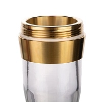 Фото 2 Колба для кальяна Hoob Bell Pro | Прозрачный, резное стекло x Золото 